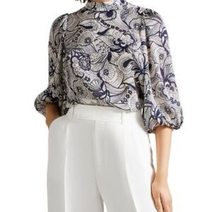Ted Baker Black and White Graphic Boxy Blouse